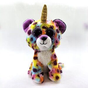 Ty Beanie Boo Giselle the Rainbow Unicorn Leopard